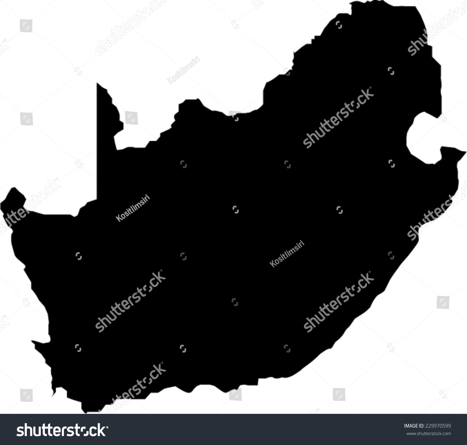 South Africa Vector Map Stock Vector (Royalty Free) 229970599