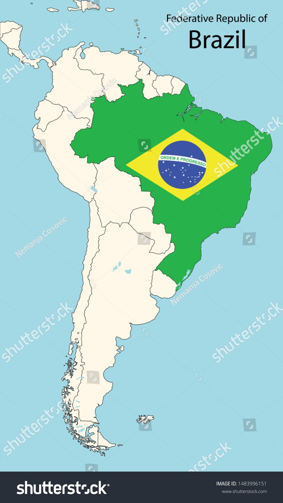 Brazil To America Map South America Map Brazil Map Colors Stock Vector (Royalty Free) 1483996151  | Shutterstock