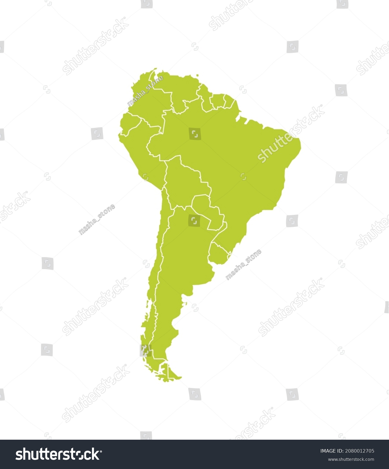 Mapa Político De Sudamérica Territorios En Vector De Stock Libre De Regalías 2080012705 2712
