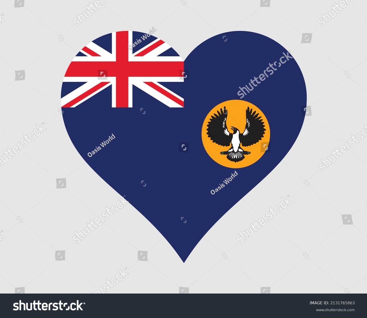 SVG of South Australia Heart Flag. SA Australia Love Shape Flag. Australian State Banner Icon Sign Symbol Clipart. EPS Vector Illustration. svg