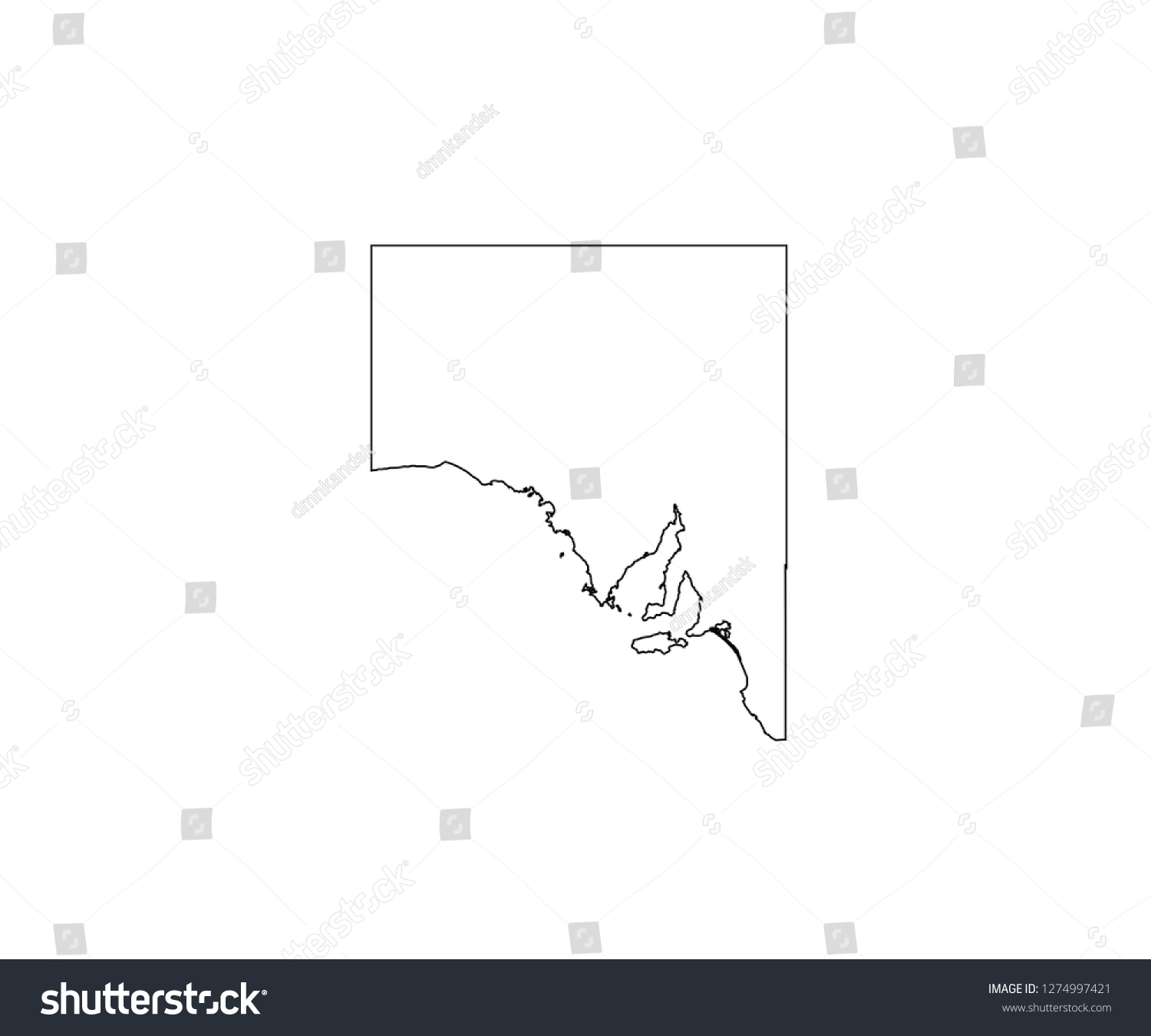 South Australia Map Outline South Australia Outline Map Country Shape Stock Vector (Royalty Free)  1274997421 | Shutterstock