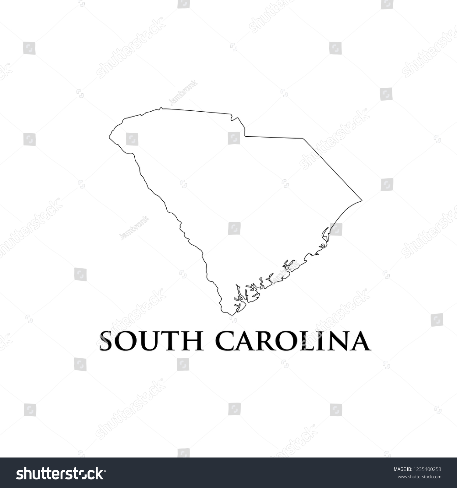 South Carolina Map Icon Vector Stock Vector (Royalty Free) 1235400253 ...