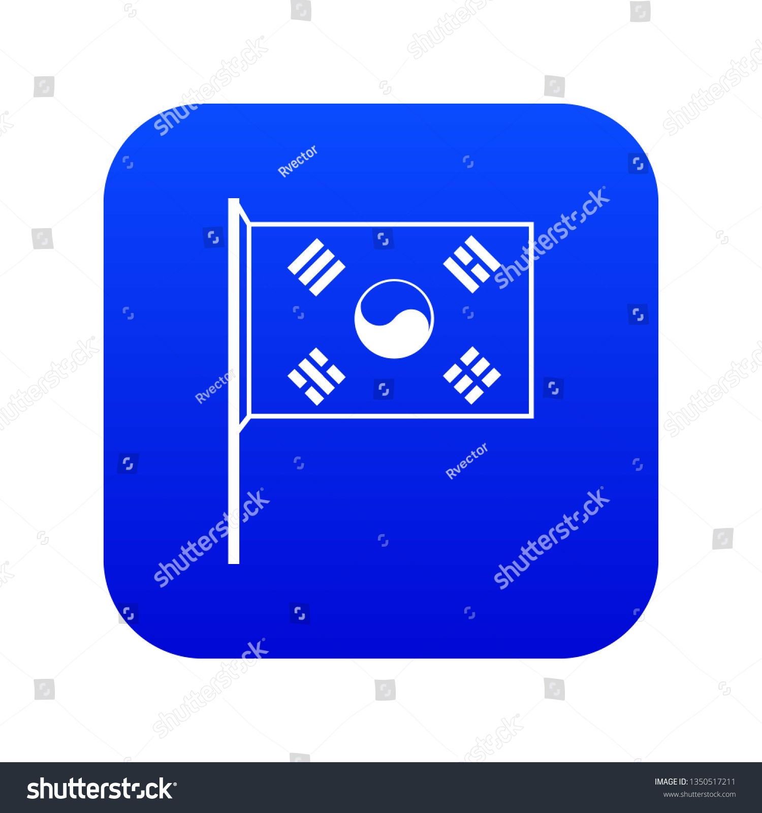 South Korea Flag Icon Digital Blue Vector De Stock Libre De Regalías 1350517211 Shutterstock 2261