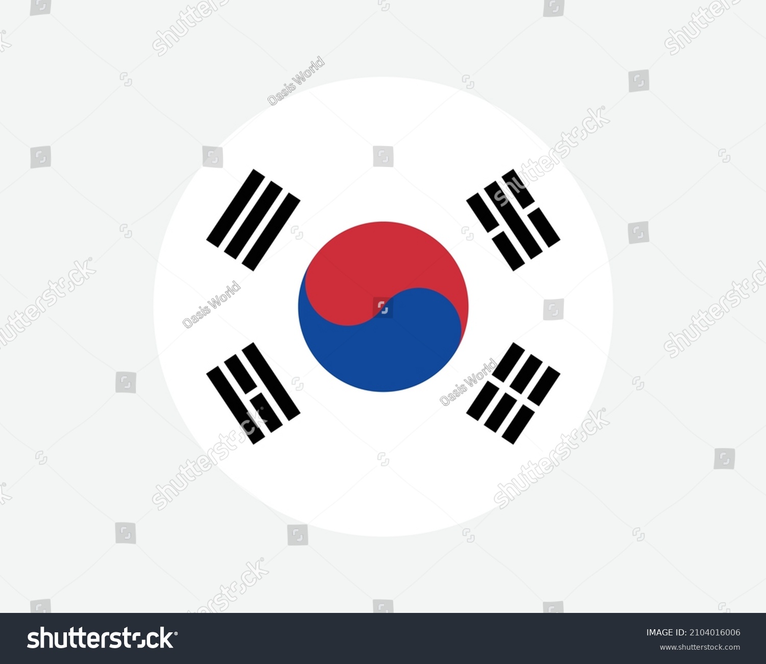 SVG of South Korea Round Country Flag. Korean Circle National Flag. Republic of Korea Circular Shape Button Banner. EPS Vector Illustration. svg