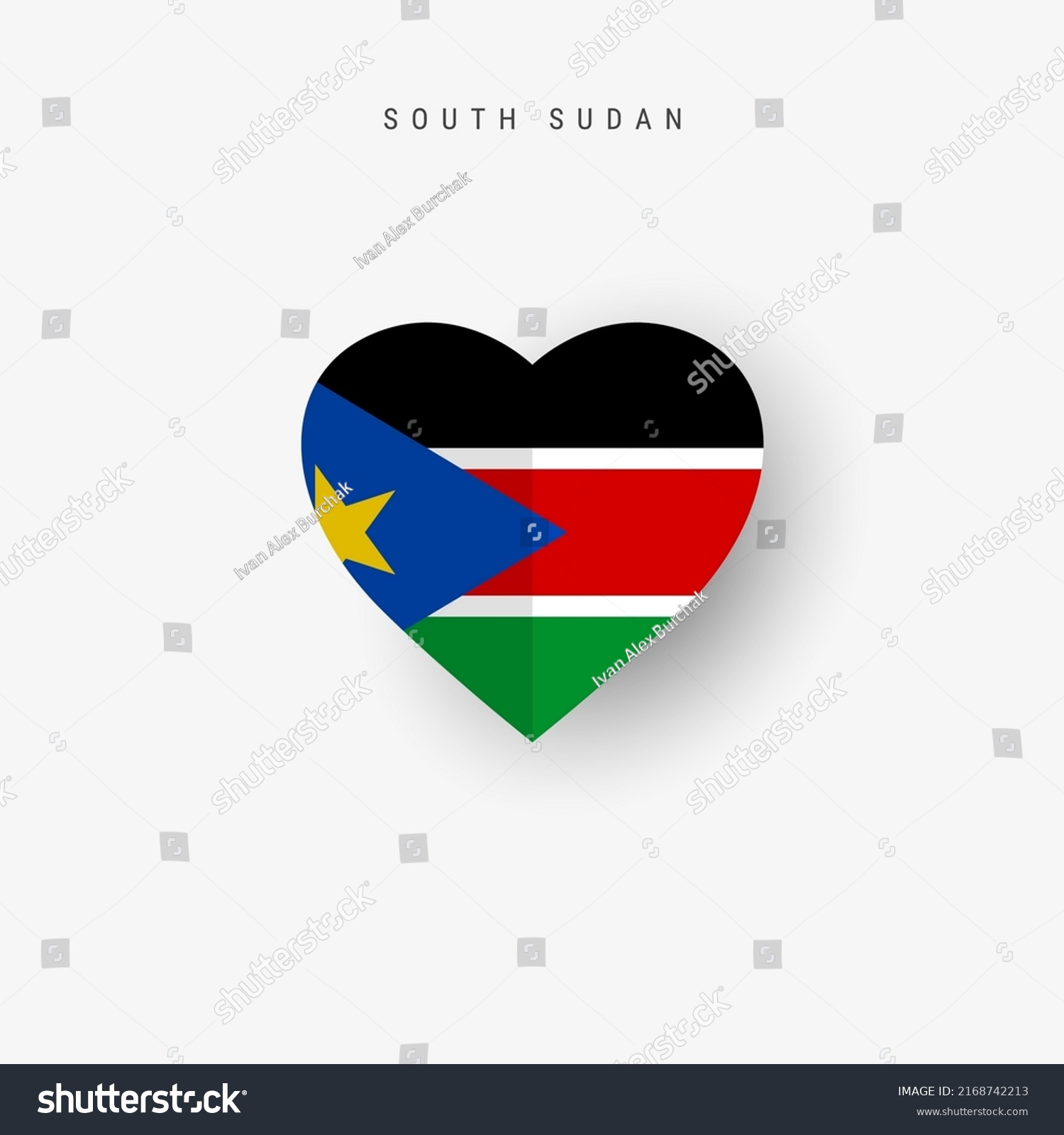 South Sudan Heart Shaped Flag Origami Stock Vector Royalty Free Shutterstock