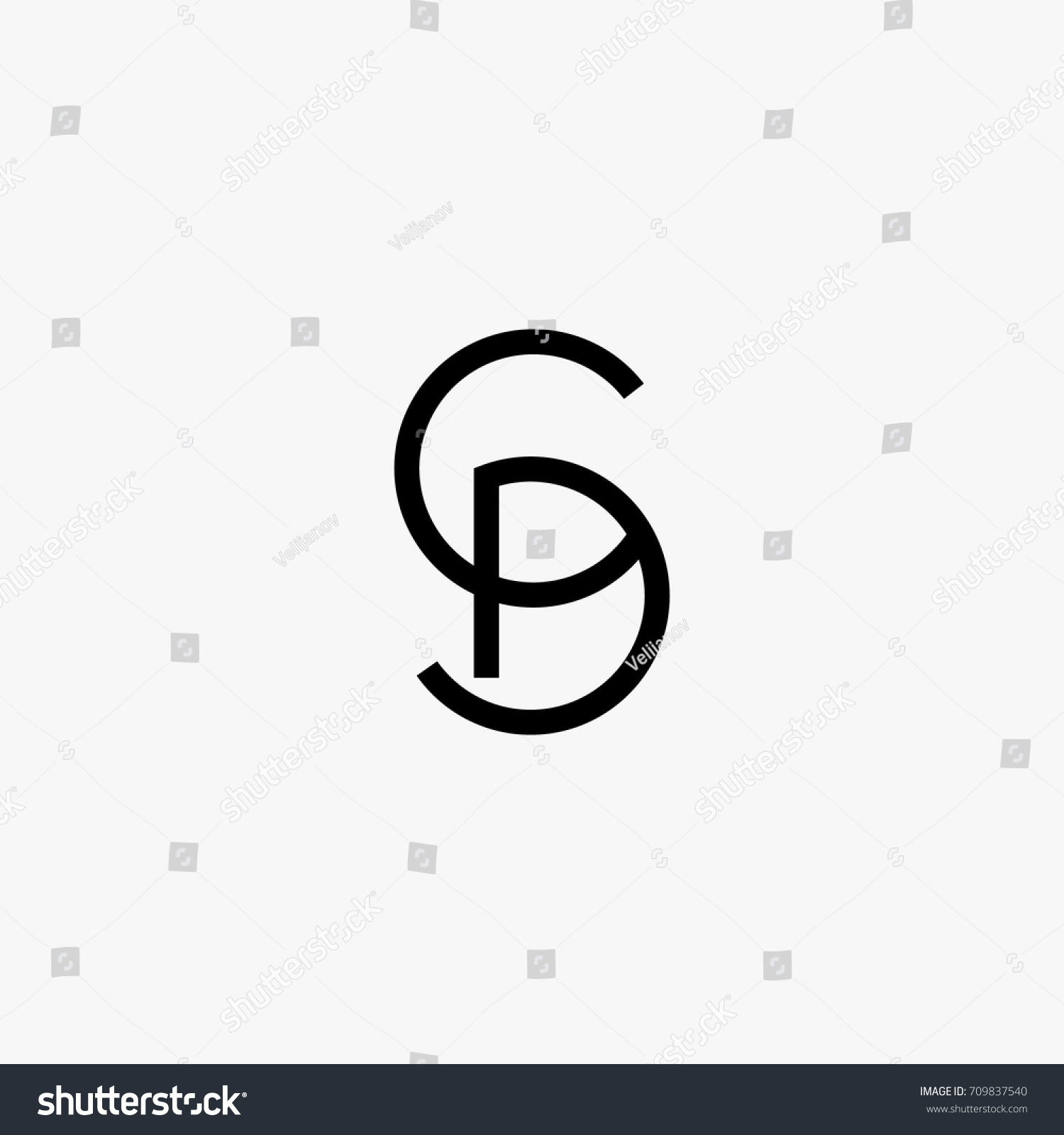 Sp Vector Letters Stock Vector (Royalty Free) 709837540