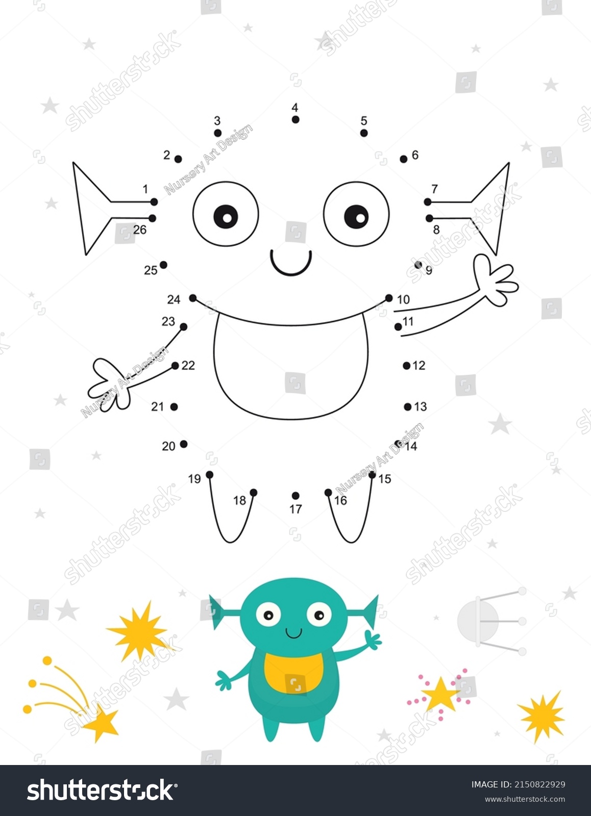 Space Activities Kids Dot Dot Game Stock Vector (Royalty Free ...