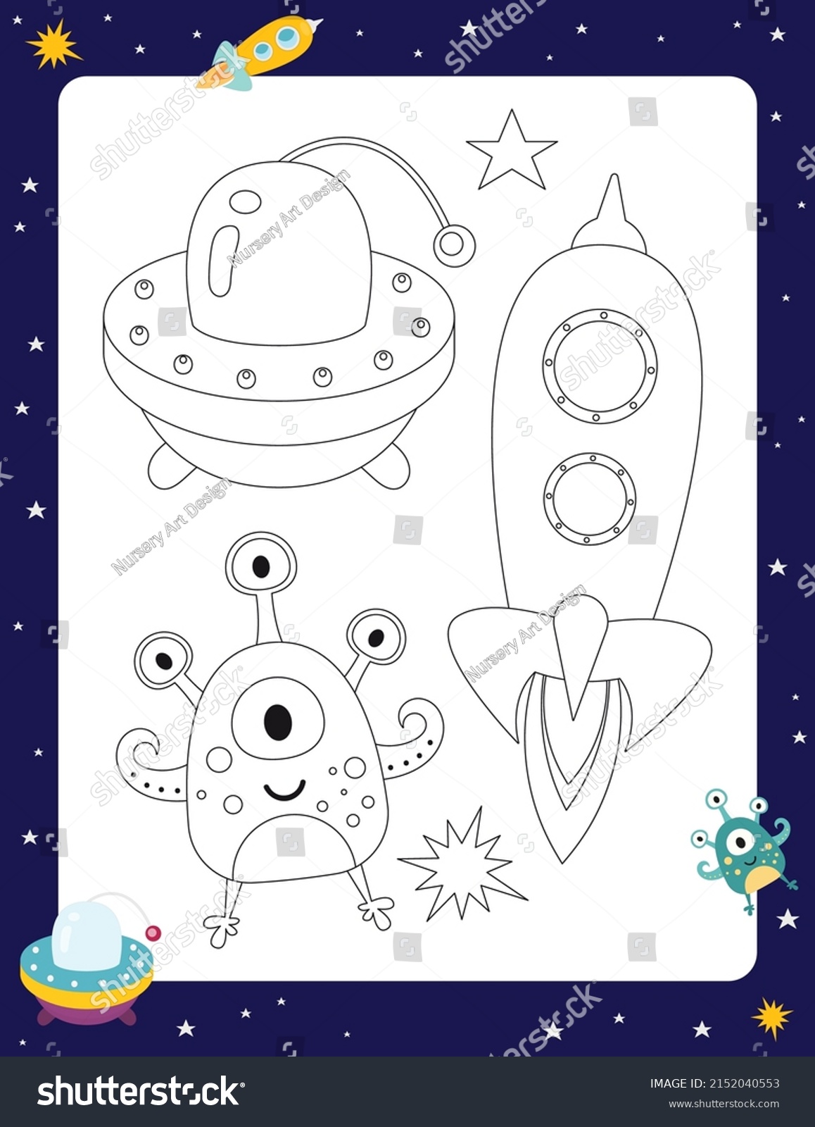 Space Activity Pages Kids Printable Activity Stock Vector (Royalty Free ...