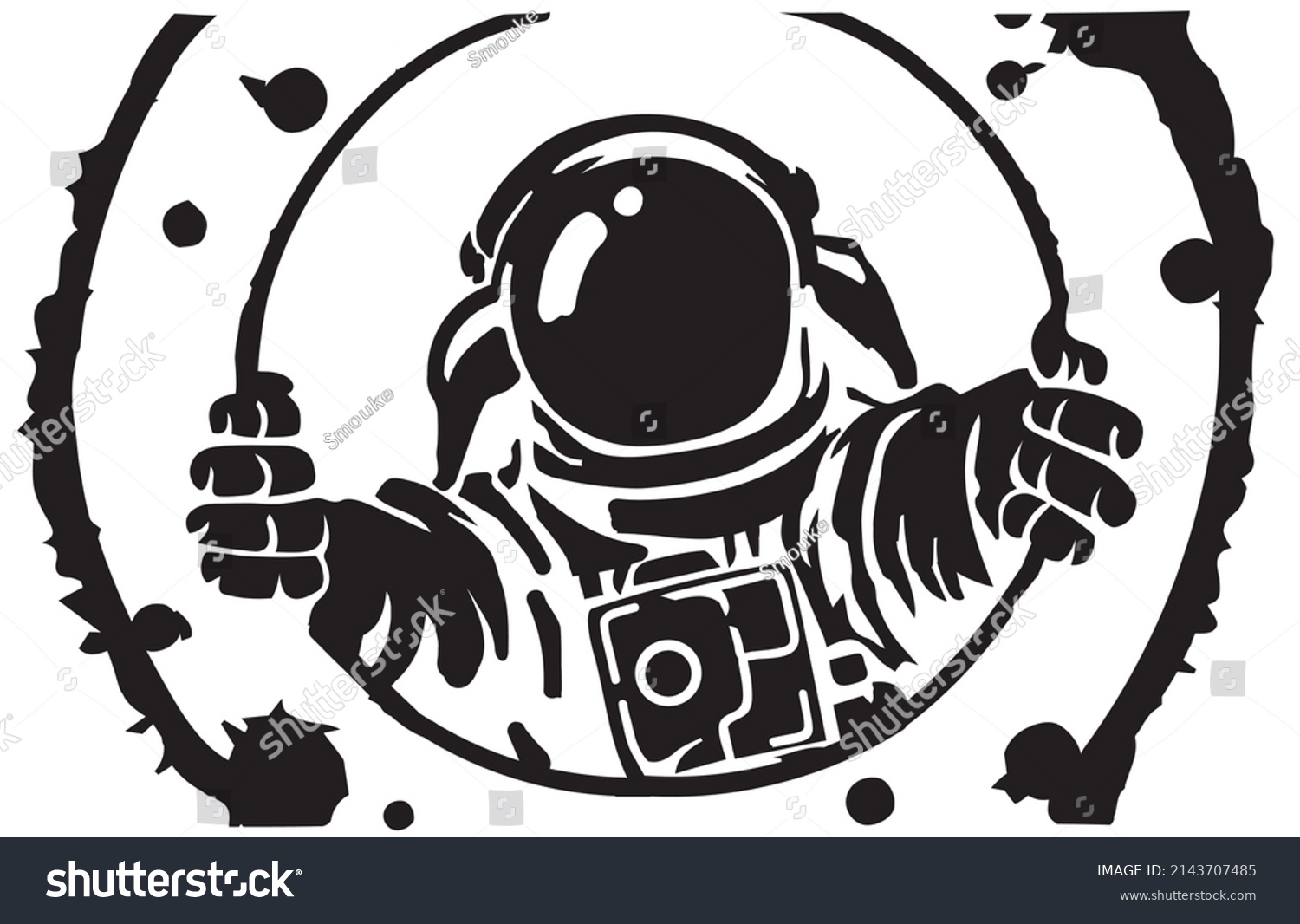 Space Man Astronaut Vinyl Sticker Vector Stock Vector (Royalty Free