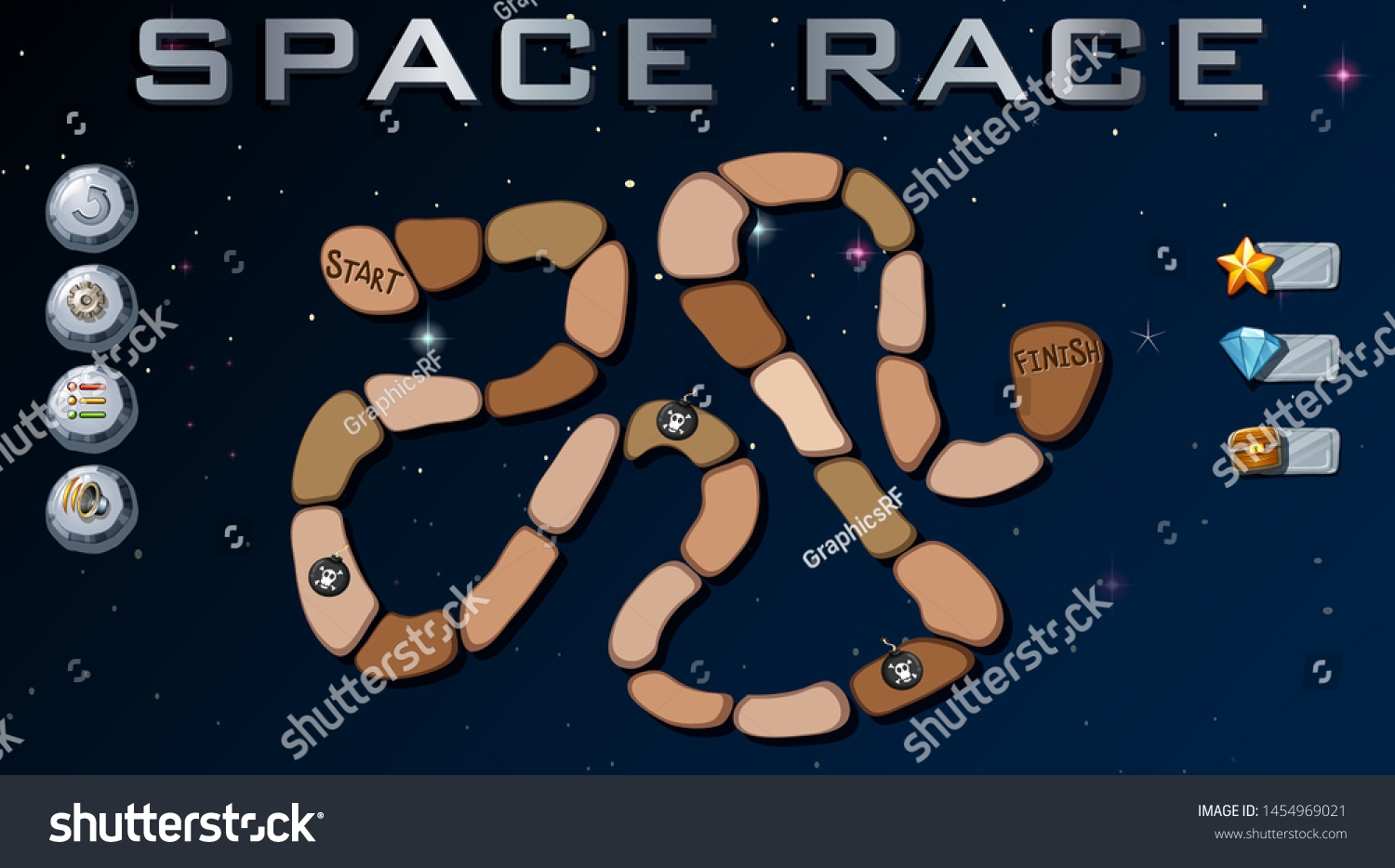 Space Race Board Game Background Illustration Stock Vector (Royalty ...