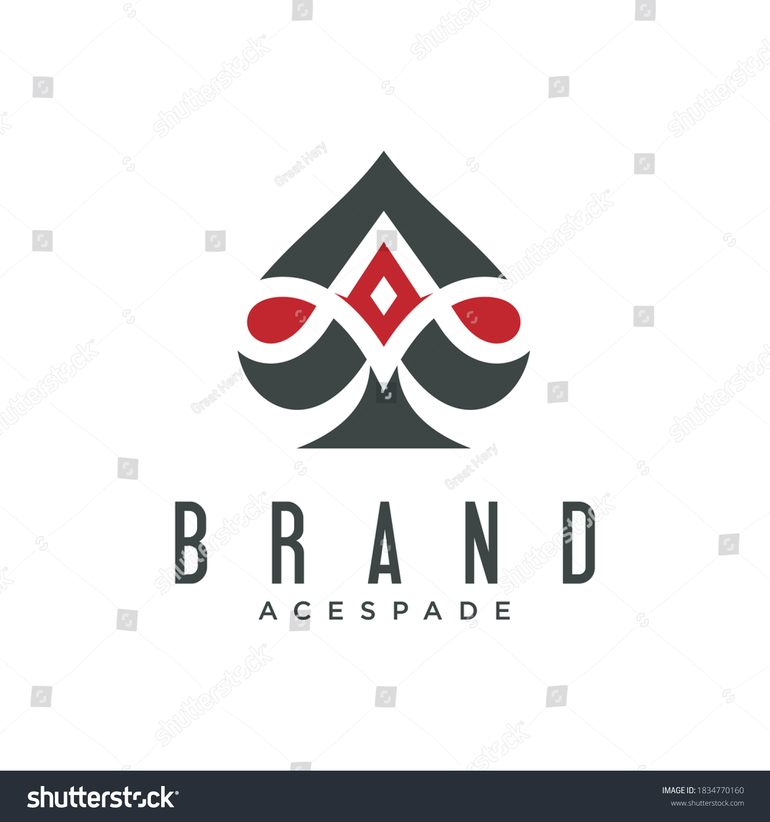 Spade Ace Logo Design Vector Image Stock Vector (Royalty Free ...