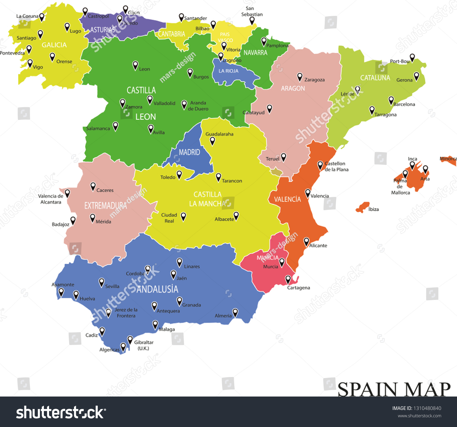 Spain Map Drawing Spain Map Country Stock Vector (Royalty Free ...