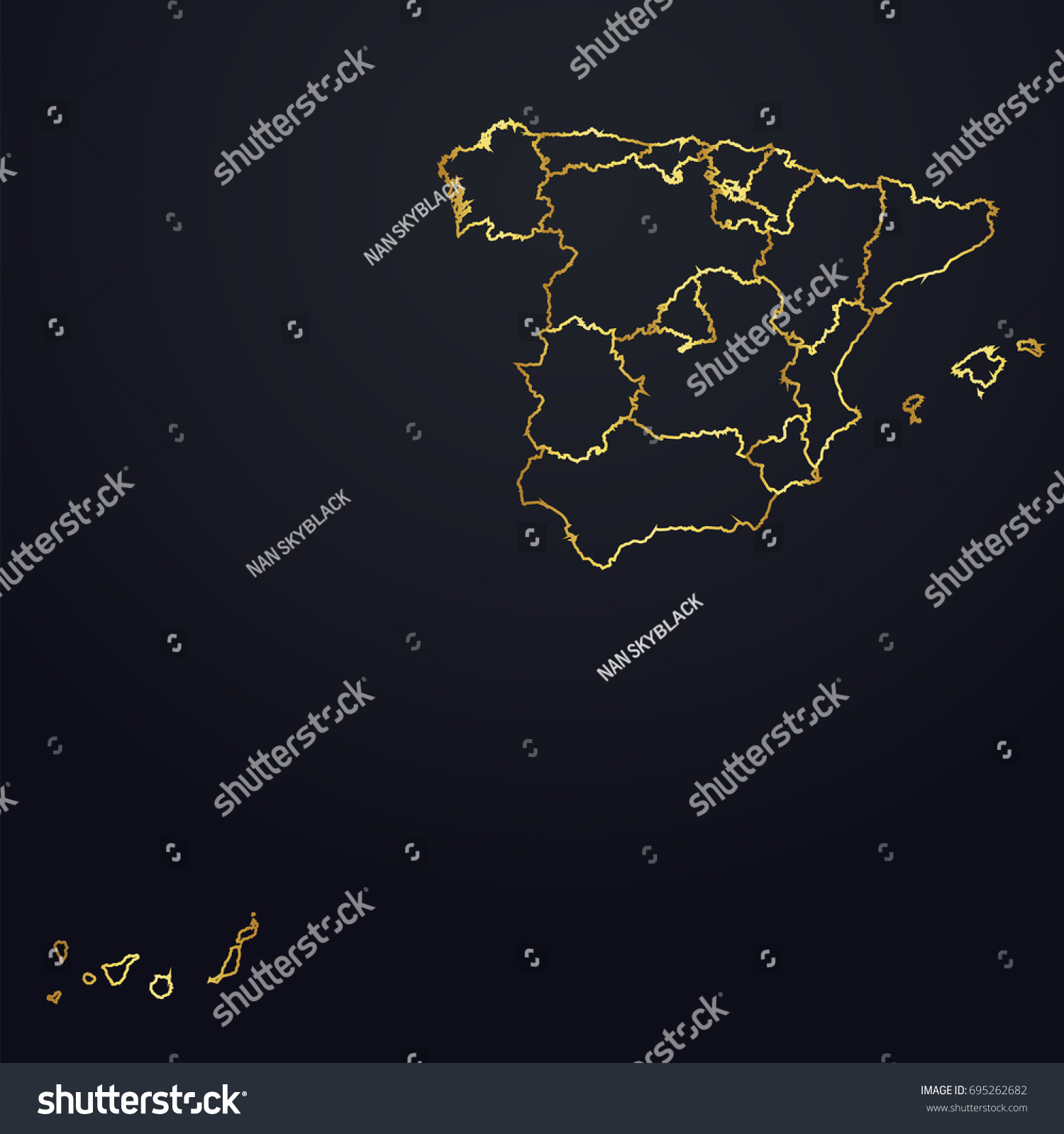 Spain Provinces Map Stock Vector (Royalty Free) 695262682 | Shutterstock