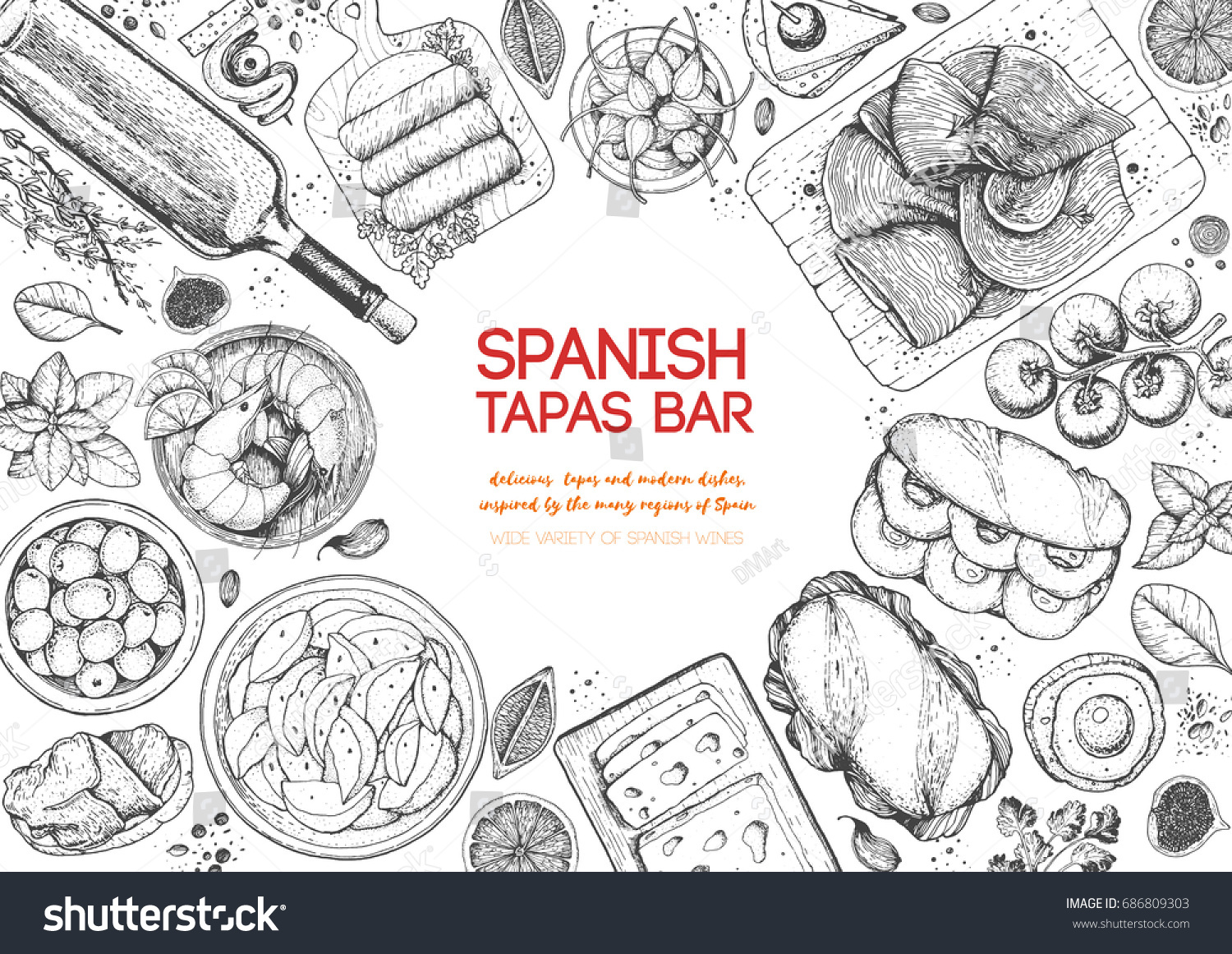 Spanish tapas illustration Images, Stock Photos & Vectors Shutterstock