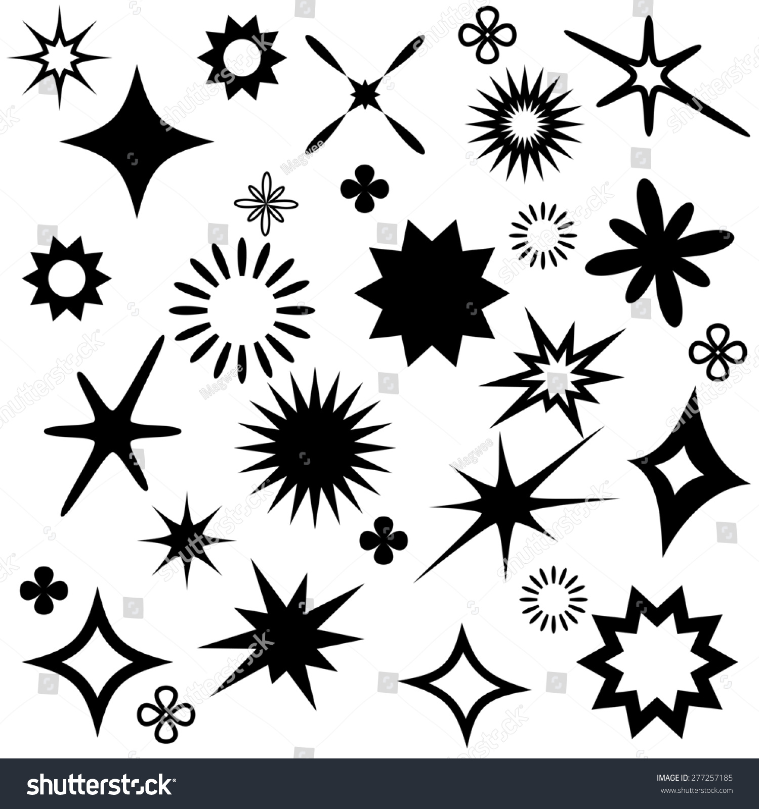 Sparkles Black Symbols.Vector Illustration - 277257185 : Shutterstock