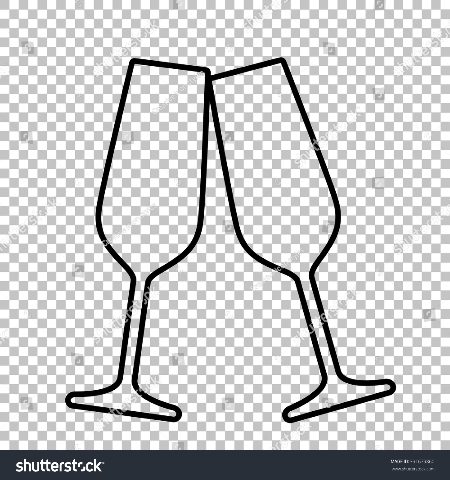 Sparkling Champagne Glasses Line Vector Icon Stock Vector 391679860 Shutterstock 4869