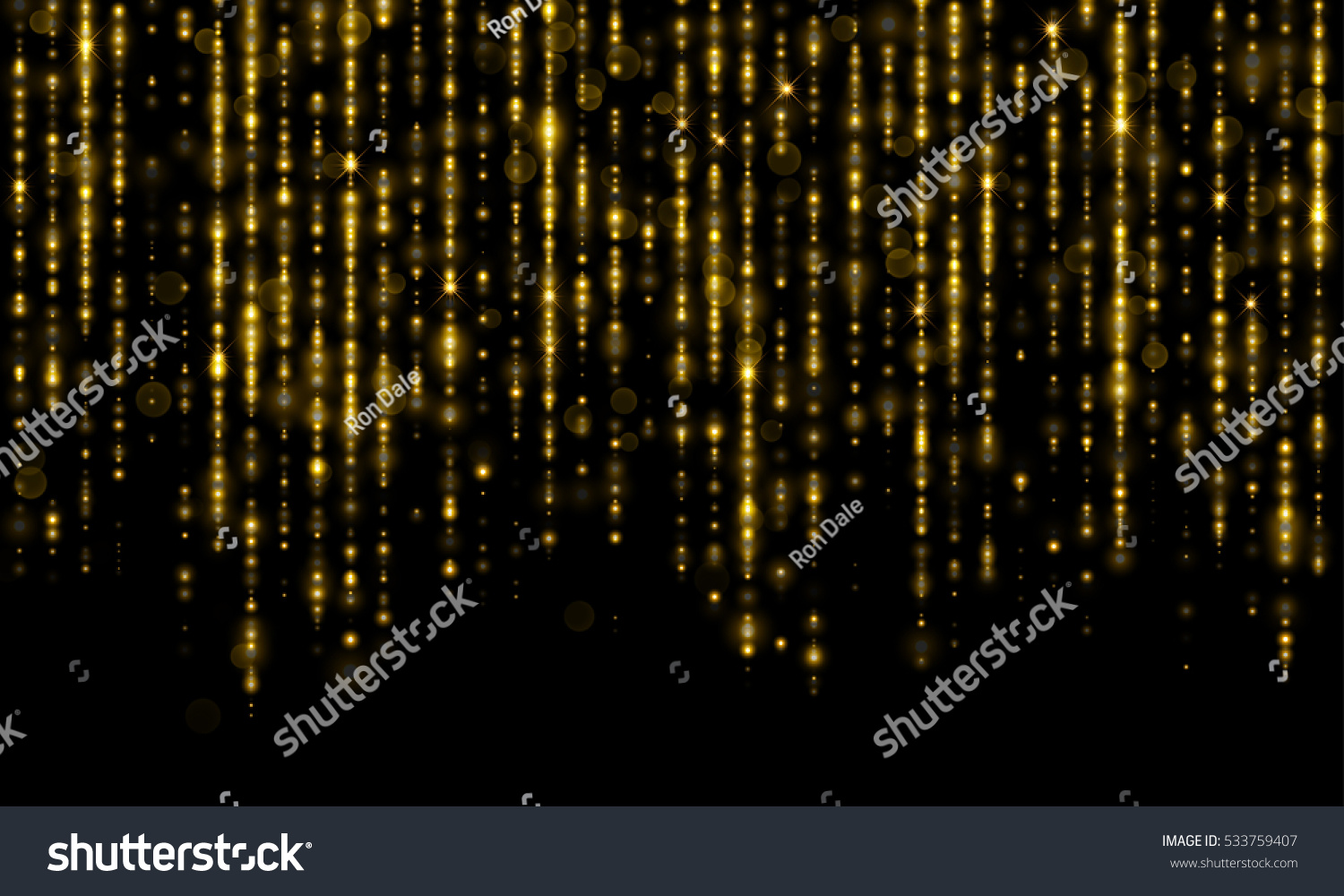 Sparkling Lines Gold Particles Shimmering Light Stock Vector (Royalty ...