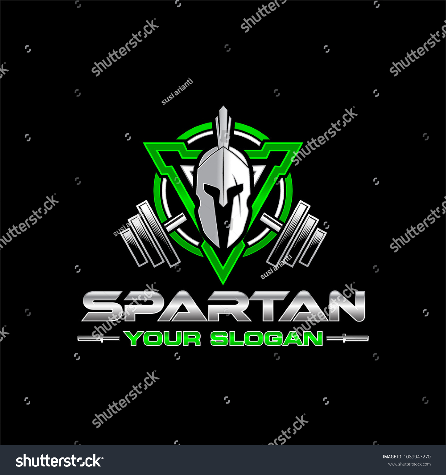 Spartan Logo Green Gym Fitness Logo Stock Vector Royalty Free