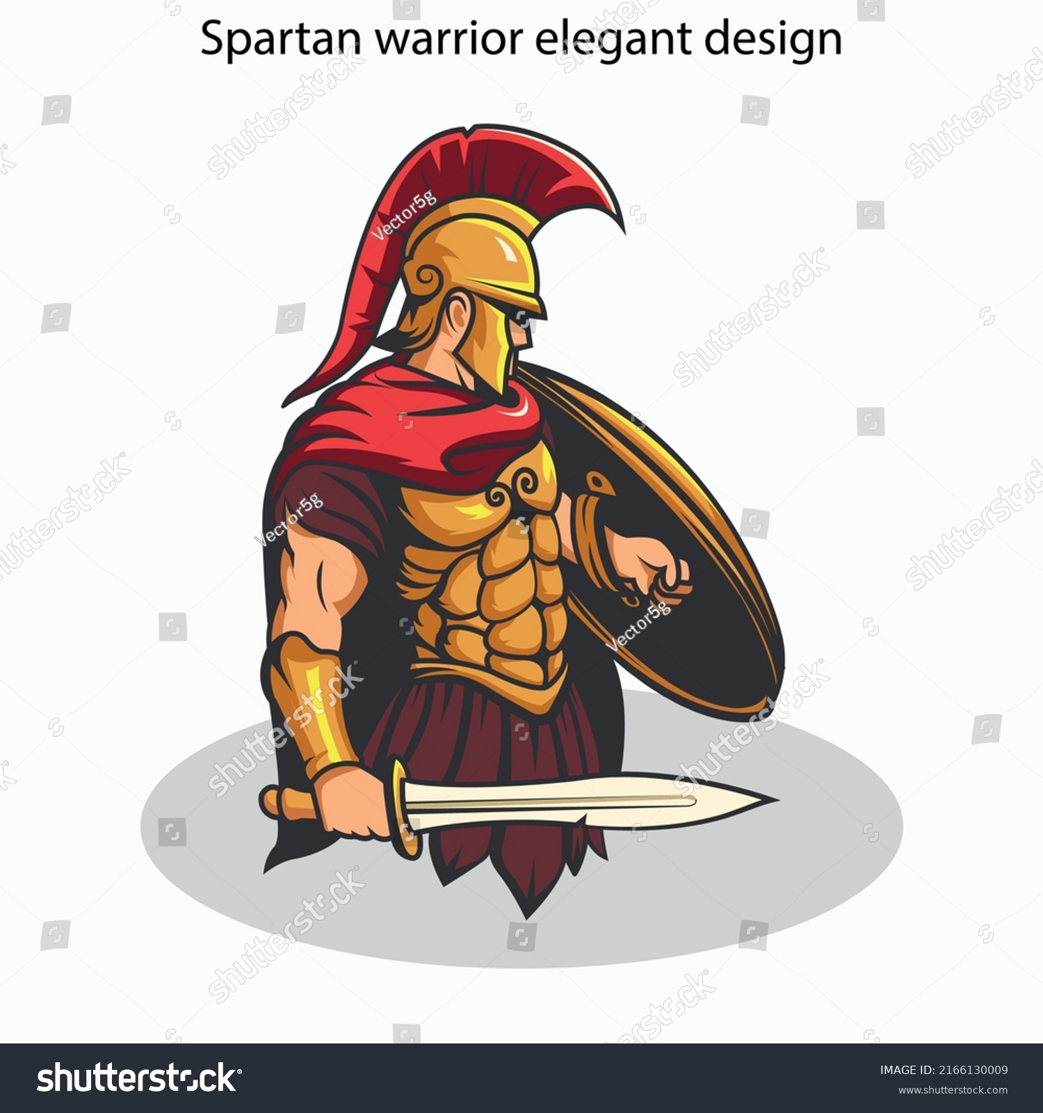 Spartan Warrior Icons Elegant Design Cartoon Stock Vector (Royalty Free ...