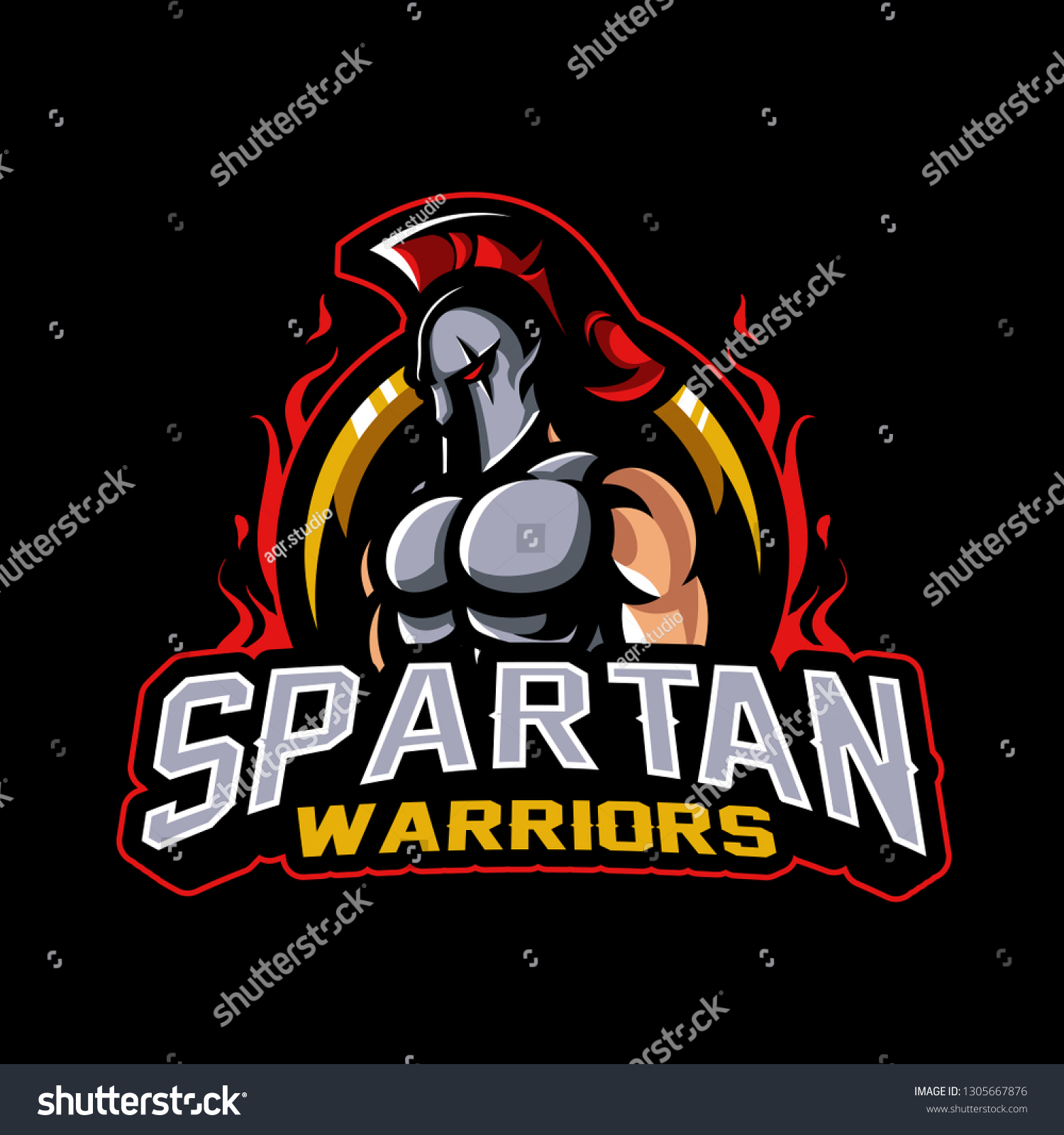 Spartan Warriors Mascot Esport Logo All Stock Vector (Royalty Free ...