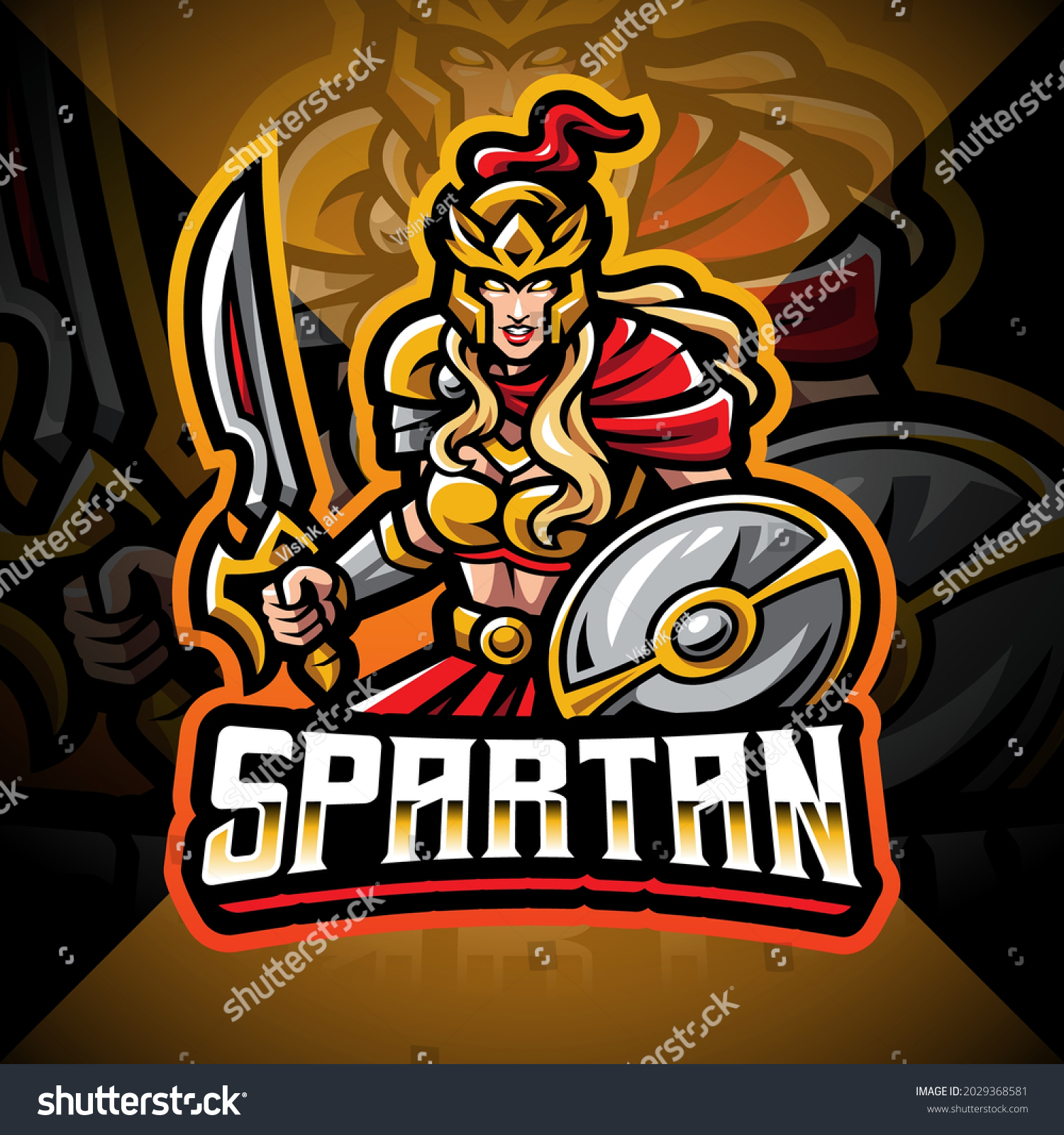 SVG of Spartan women esport mascot logo svg