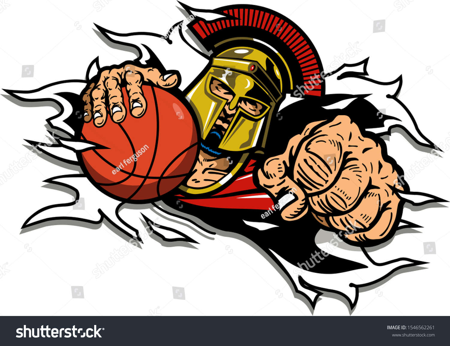 Spartans Basketball Team Design Mascot Ripping Stock Vector Royalty Free 1546562261 1019