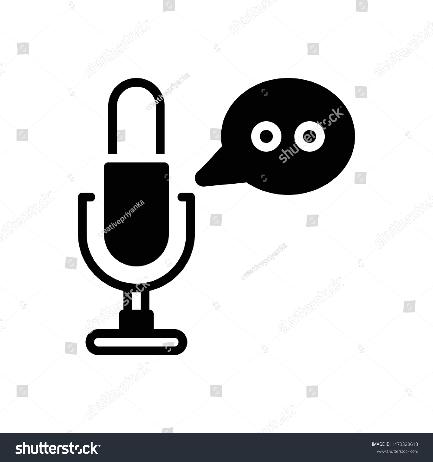 Speaker Narrator Vector Black Icon Stock Vector (Royalty Free) 1473328613
