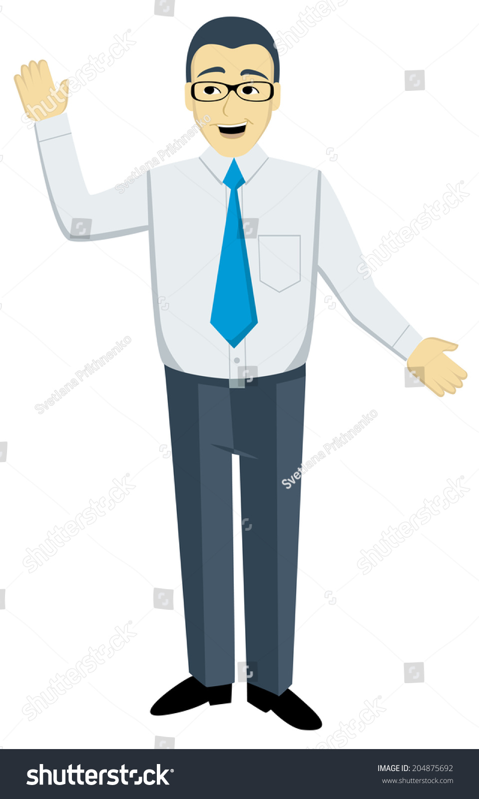 Speaking Showing Man Isolated On White Stock Vector (Royalty Free ...