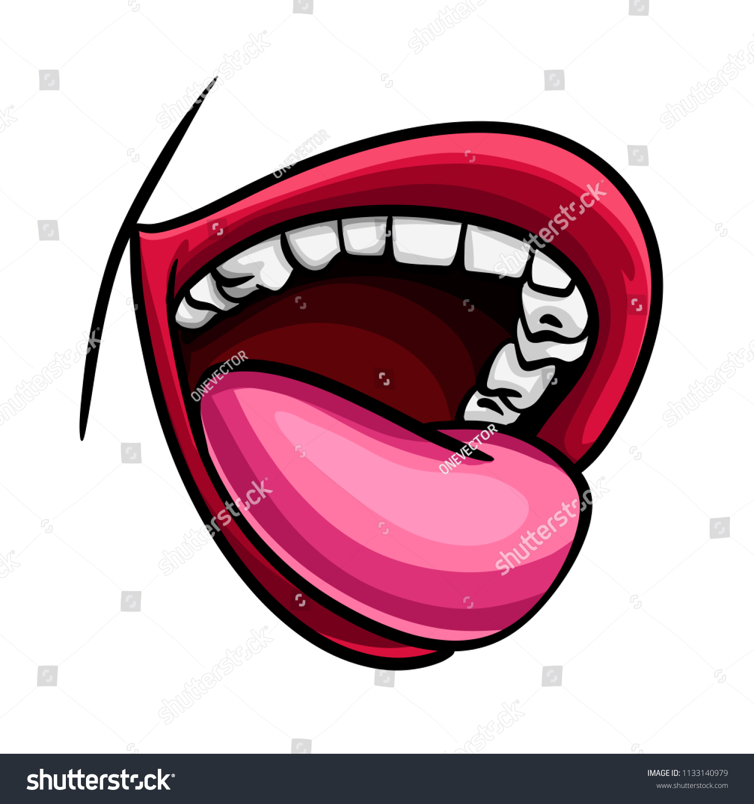 Speaking Red Lips Sexy Womans Halfopen Stock Vector (Royalty Free ...