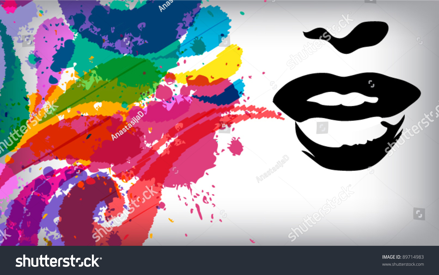 Speaking Woman Abstract Background Stock Vector Illustration 89714983 ...