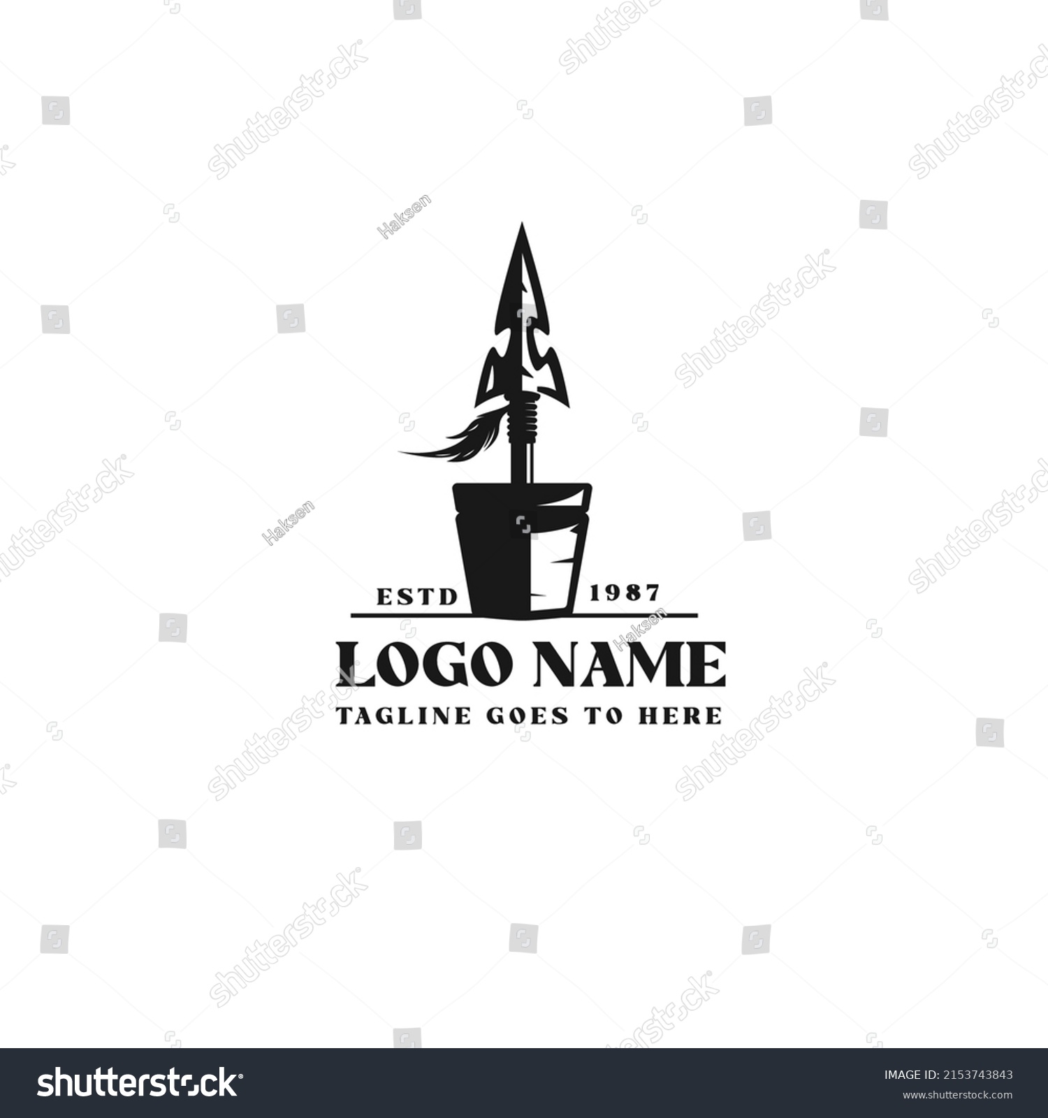 Spear Logo On Pot Template Stock Vector (Royalty Free) 2153743843 ...