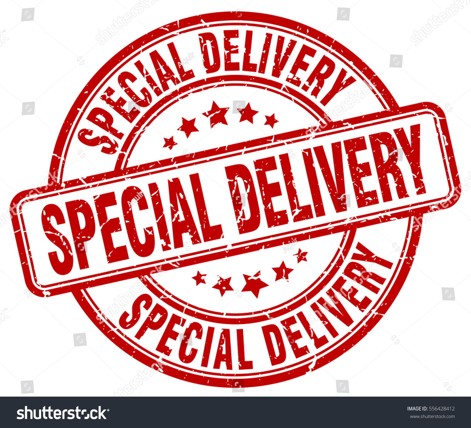 Special Delivery Stamp Red Round Grunge Stock Vector (Royalty Free ...