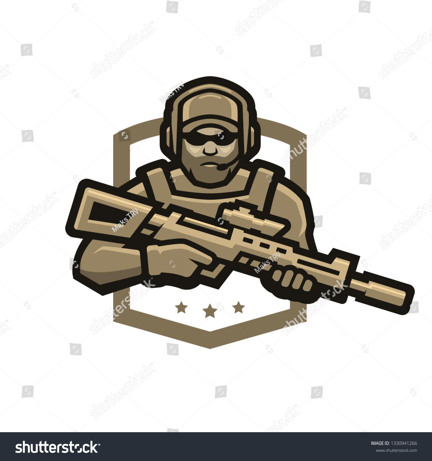 Special Forces Soldier Logo Emblem Stock Vector (Royalty Free ...