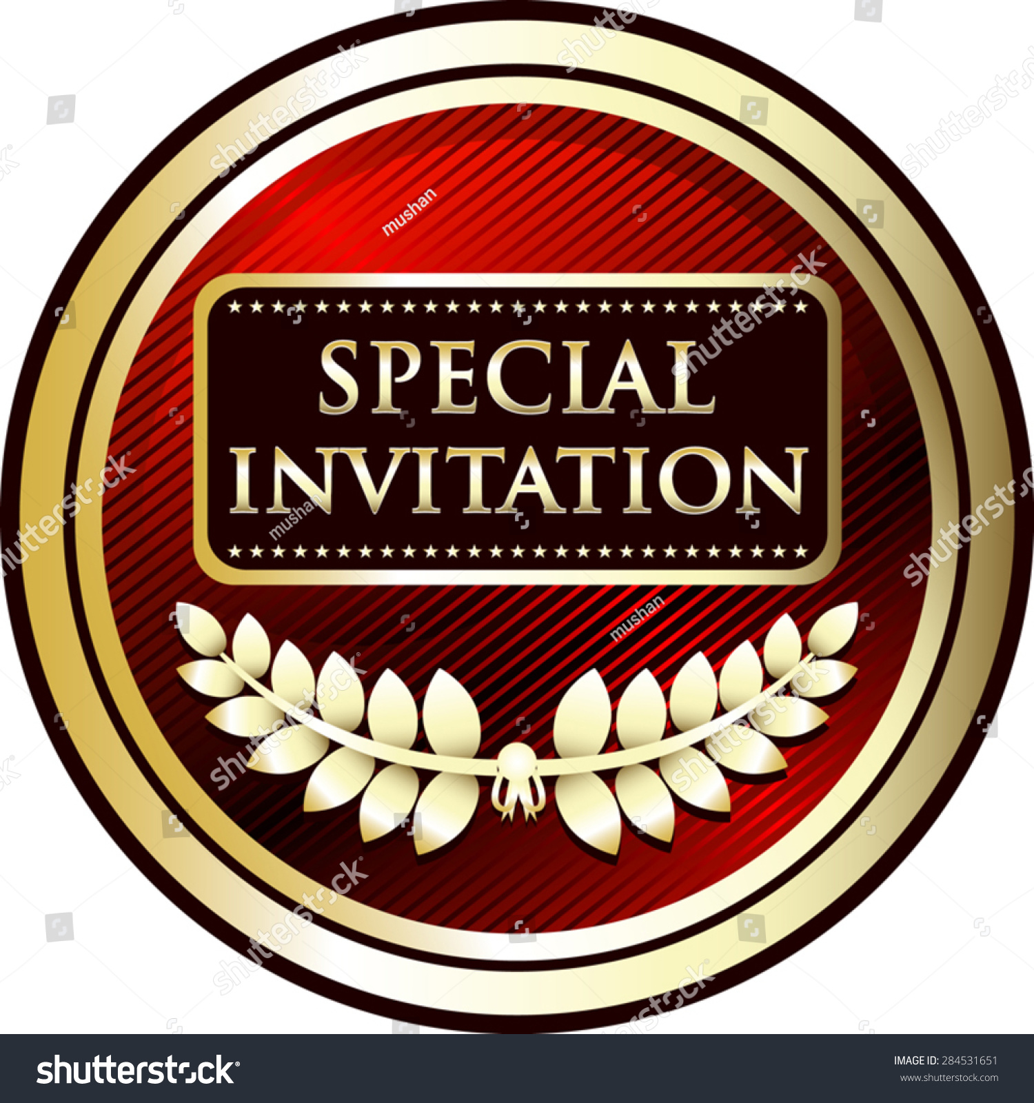 Special Invitation Red Label Stock Vector (Royalty Free) 284531651