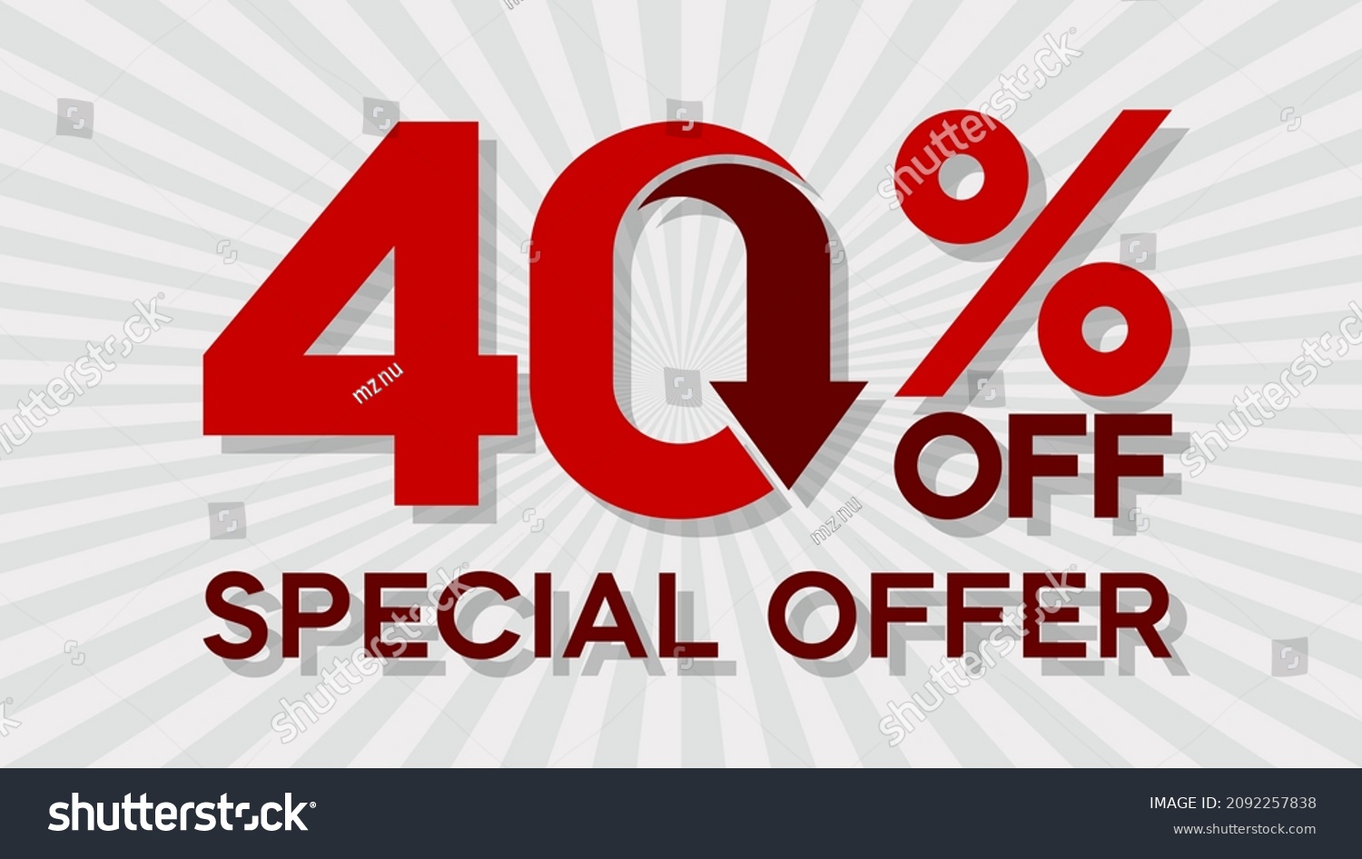 SVG of Special offer discount up to 40 percent, banner template design with down arrow, special offer flash sales promotion. vector template illustration svg