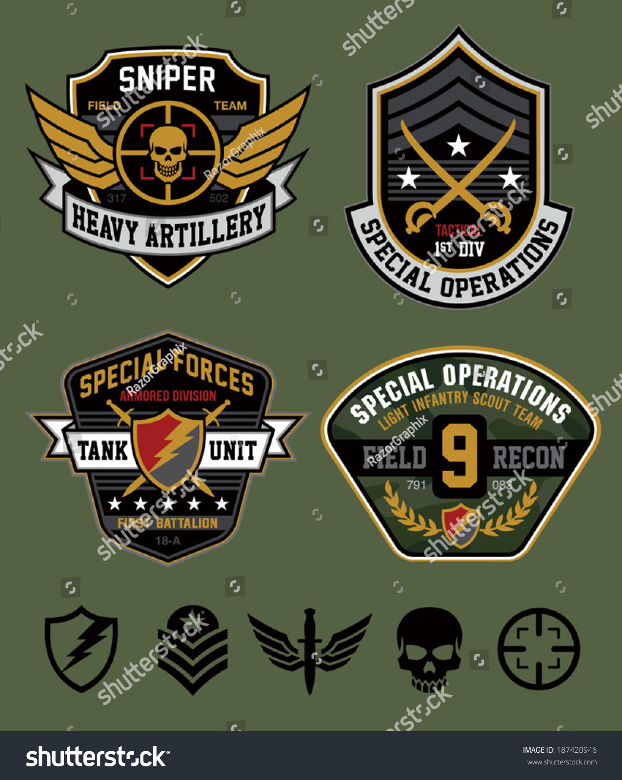 Special Ops Patch Set Stock Vector (Royalty Free) 187420946 | Shutterstock