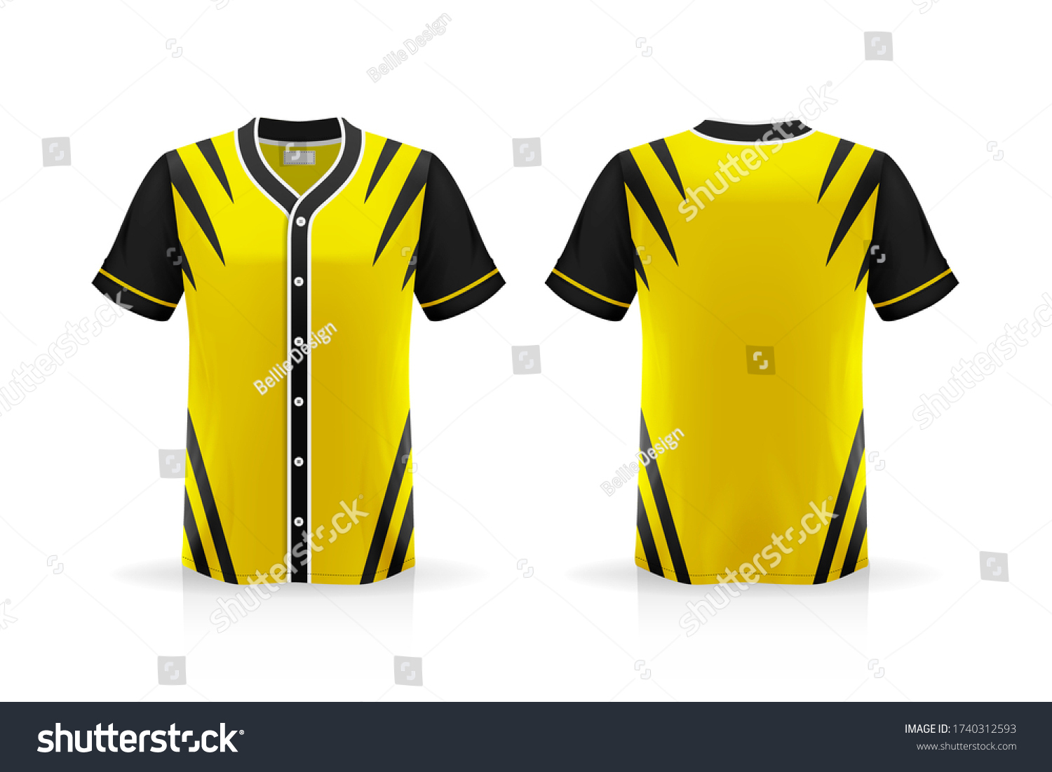 Download Specification Baseball Jersey T Shirt Mockup Stock Vector Royalty Free 1740312593