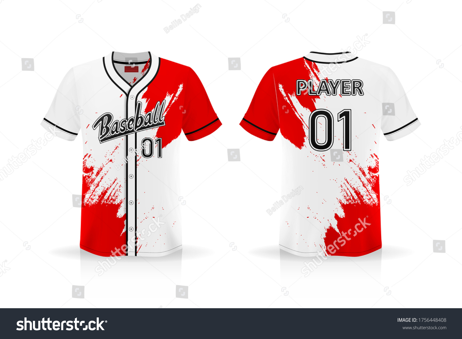 Download Specification Baseball Jersey T Shirt Mockup Stock Vector Royalty Free 1756448408