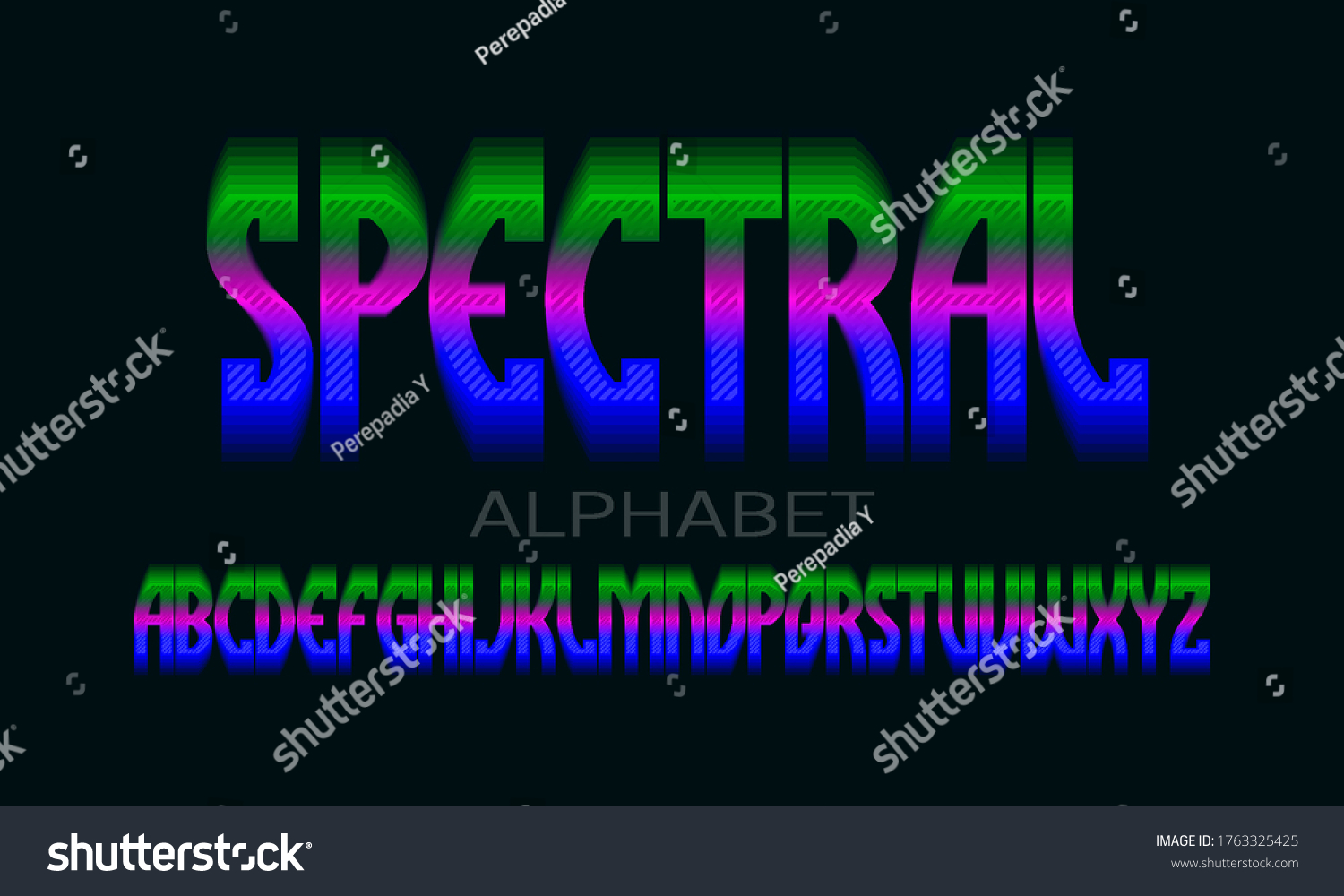 Spectral Alphabet Iridescent Vibrant Letters Colorful Stock Vector ...