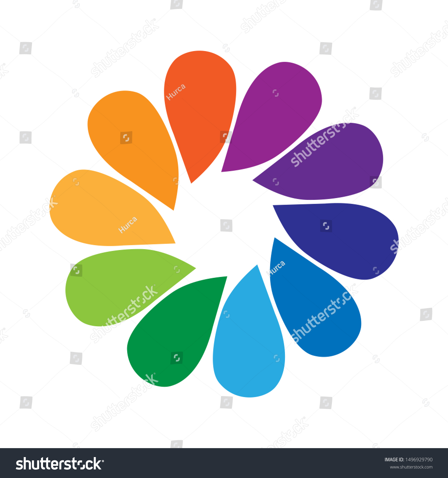 Spectrum Abstract Flower Logo Design Colorful Stock Vector (Royalty