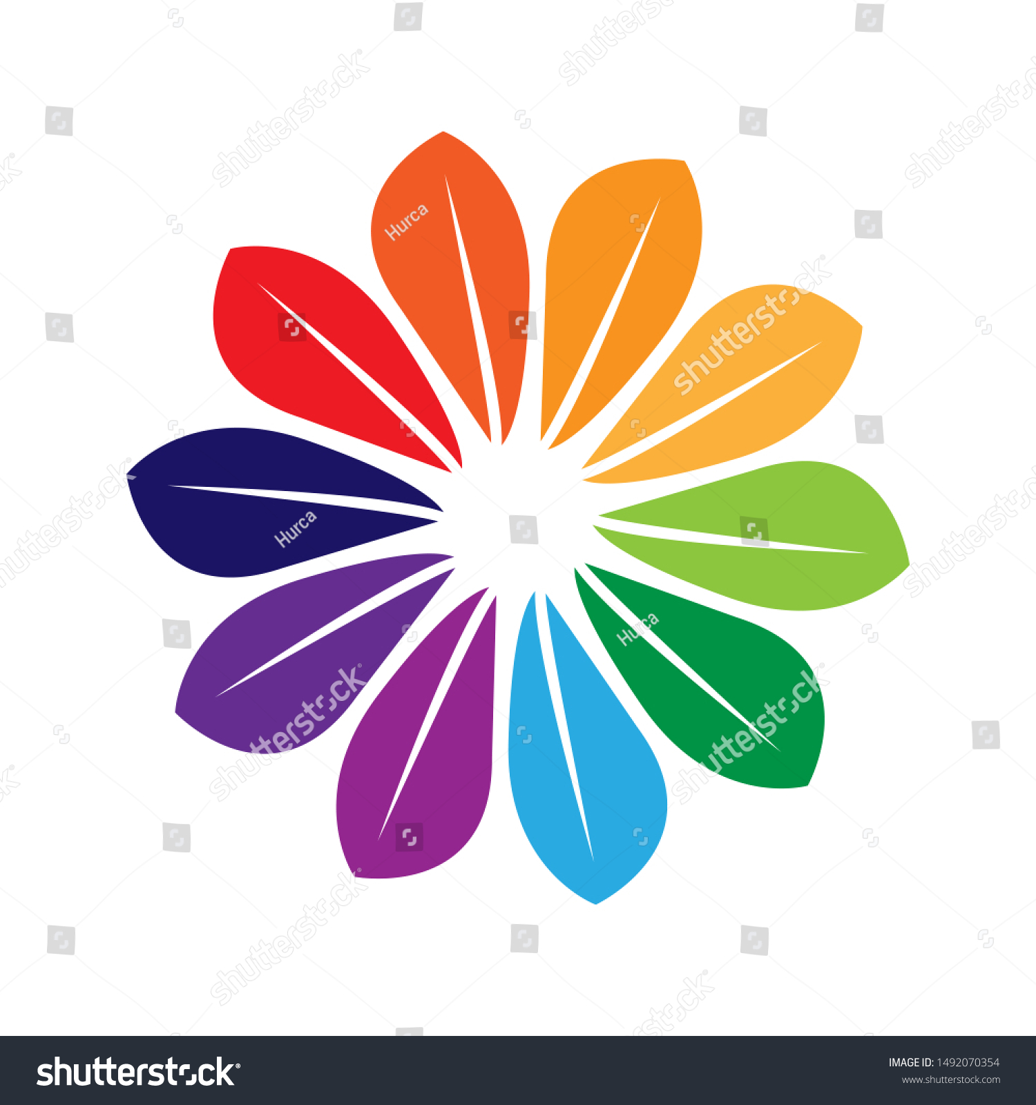 Spectrum Circular Flower Logo Design Vector Stock Vector (Royalty Free ...