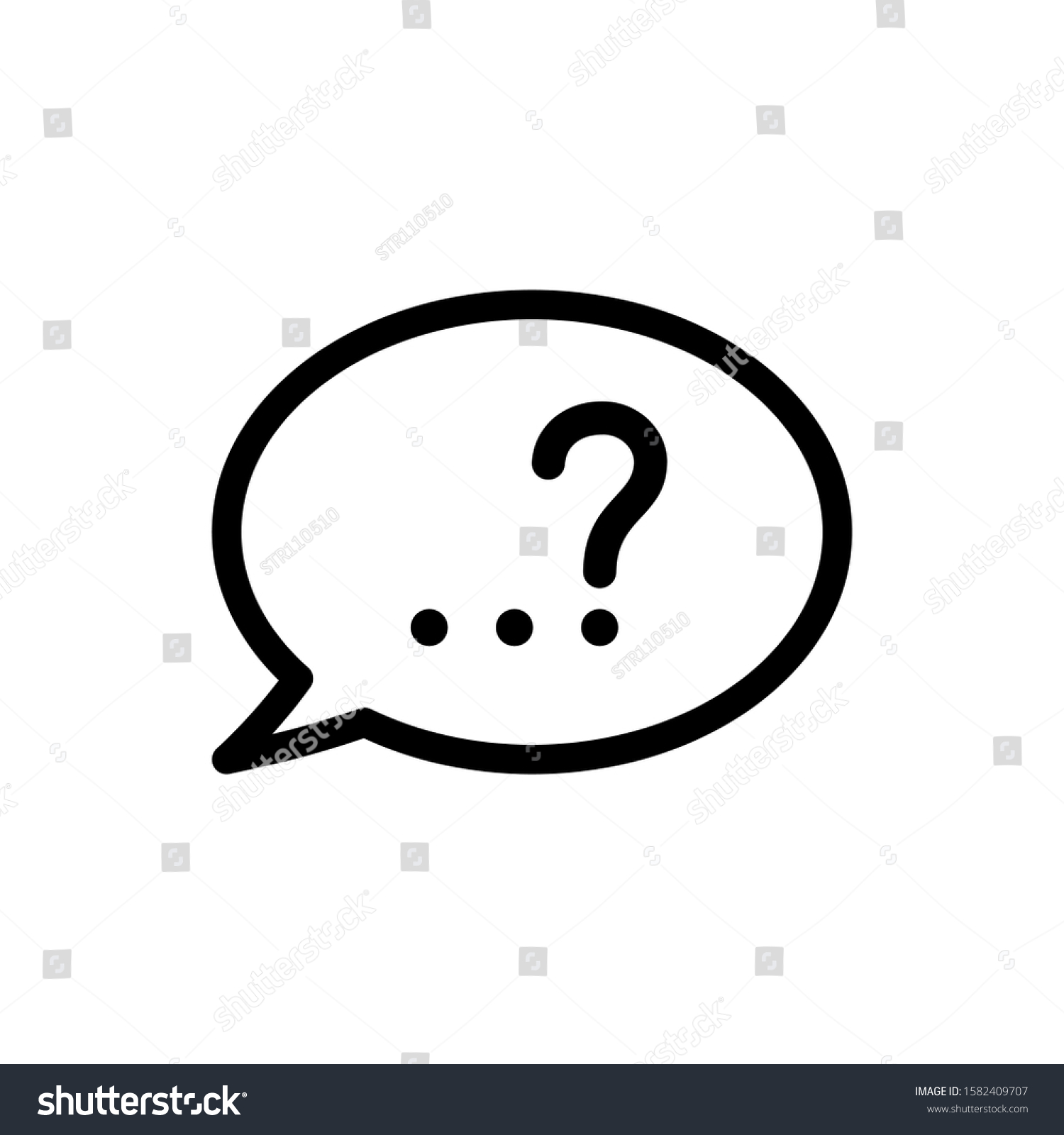 Speech Bubbles Ellipsis Question Mark Icon เวกเตอร์สต็อก (ปลอดค่า