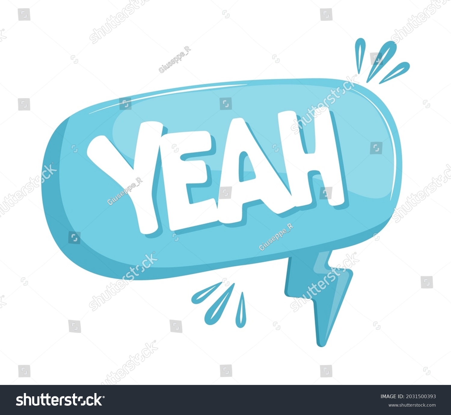 Speech Bubbles Comic Yeah Stock Vector (Royalty Free) 2031500393 ...