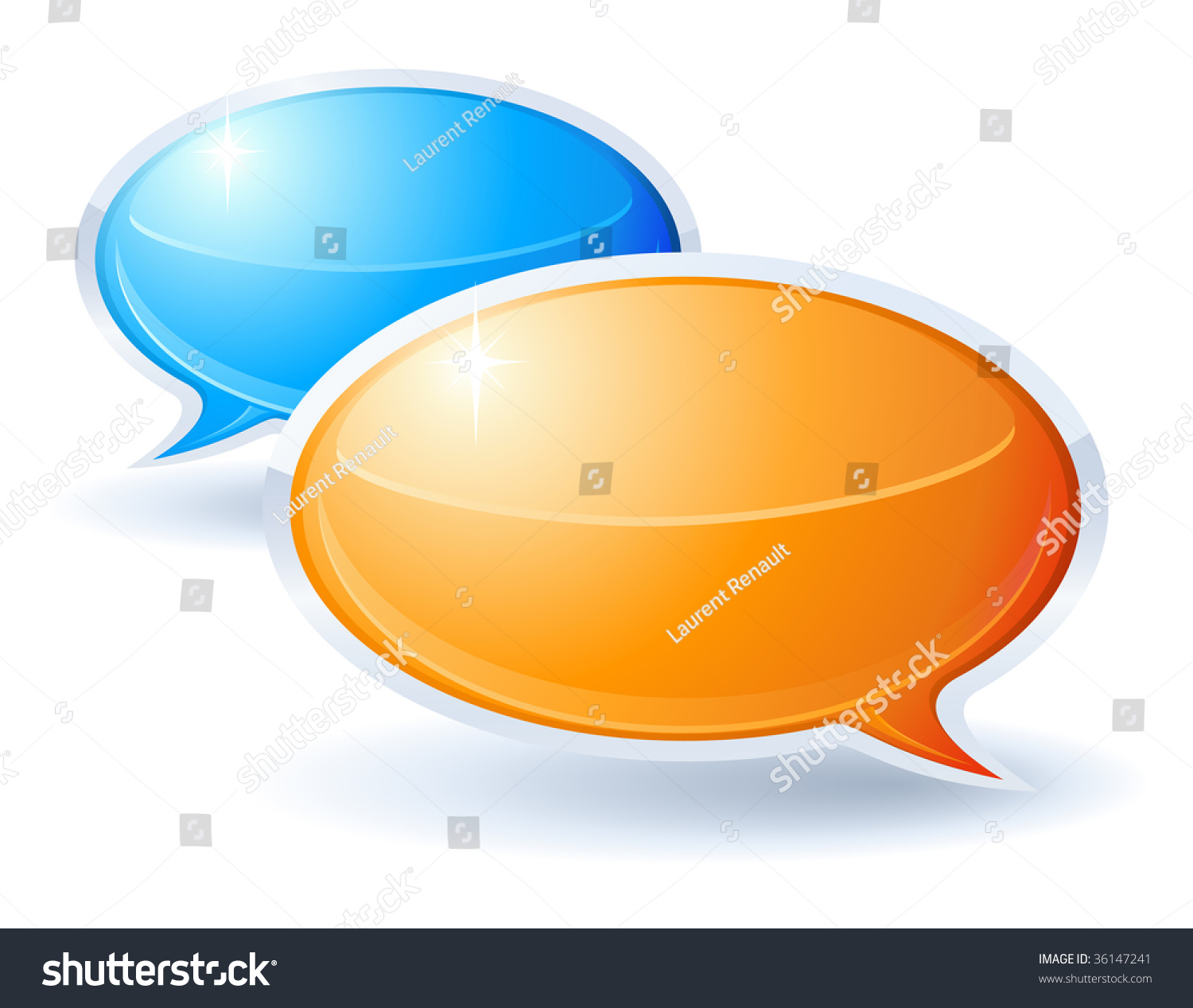 Speech Bubbles Orange And Blue Stock Vector Illustration 36147241 ...