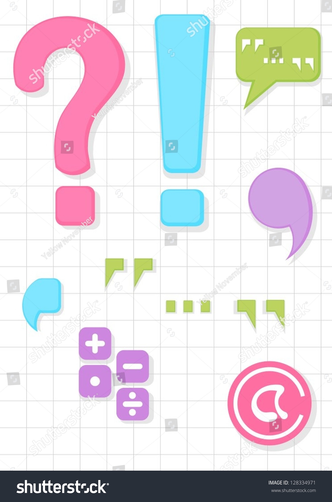 Speech Marks Punctuation Symbols Stock Vector 128334971 - Shutterstock