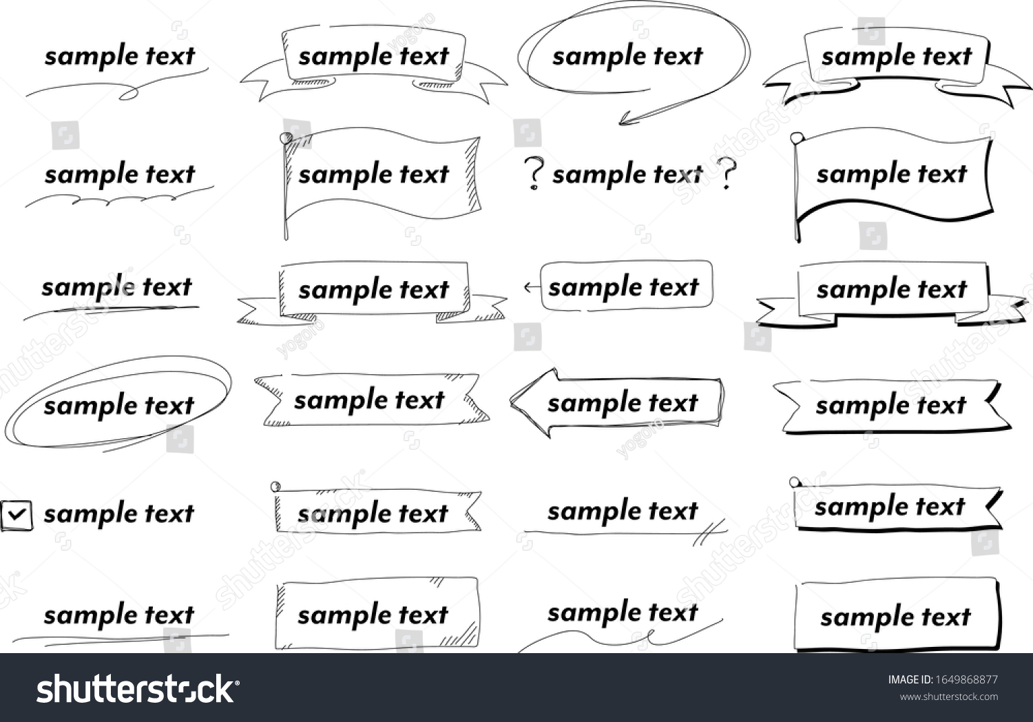 Speech Talk Illustration Handwriting Set Stock Vector (Royalty Free ...
