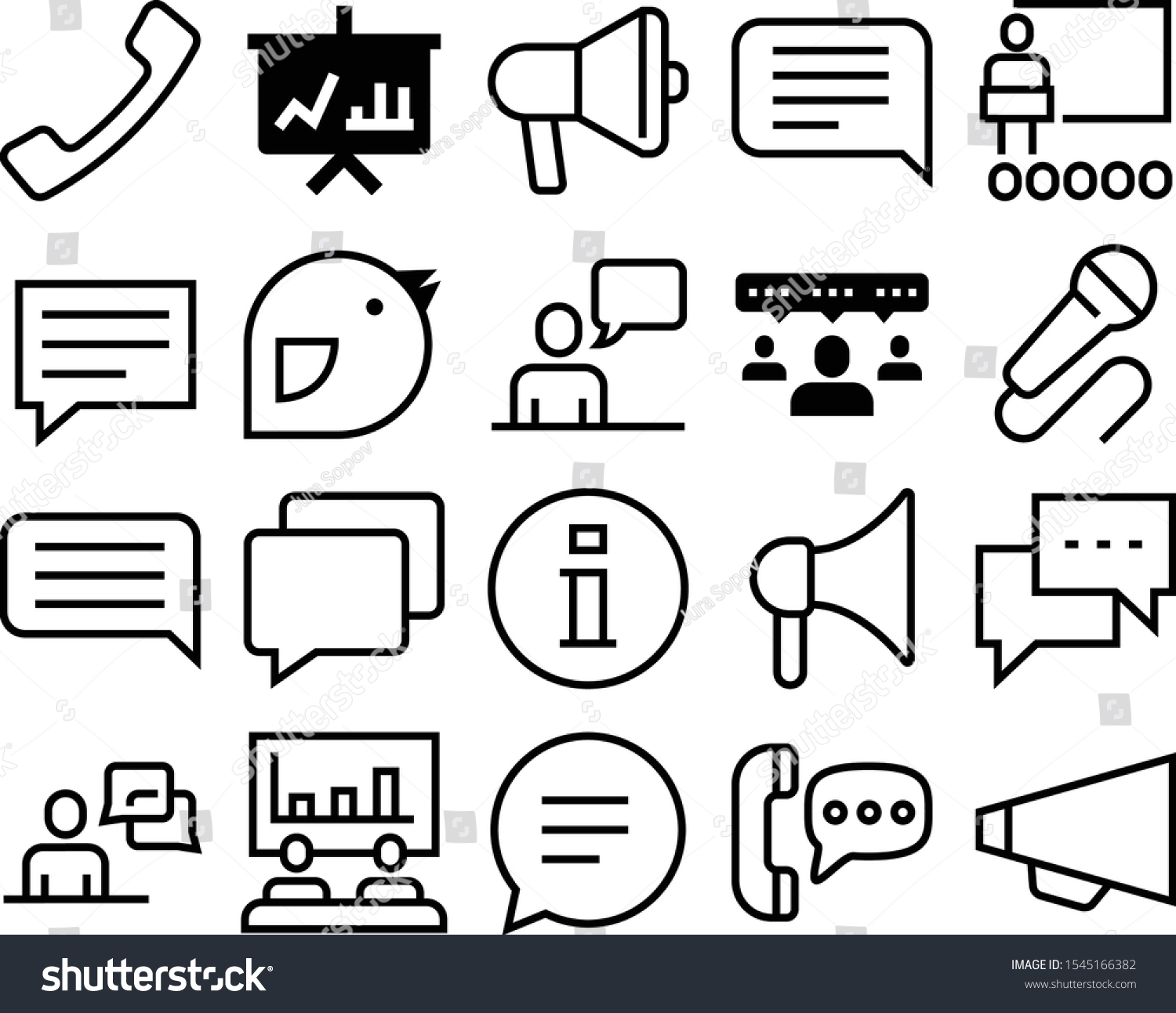 Speech Vector Icon Set Such Tribune Stock Vector Royalty Free