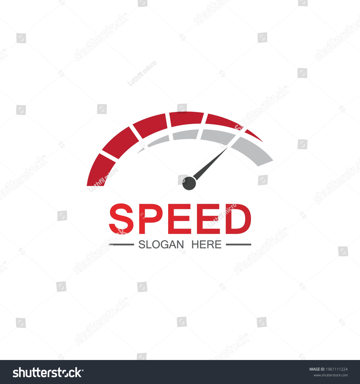 Speed Logo Design Silhouette Speedometer Symbol Stock Vector (Royalty ...