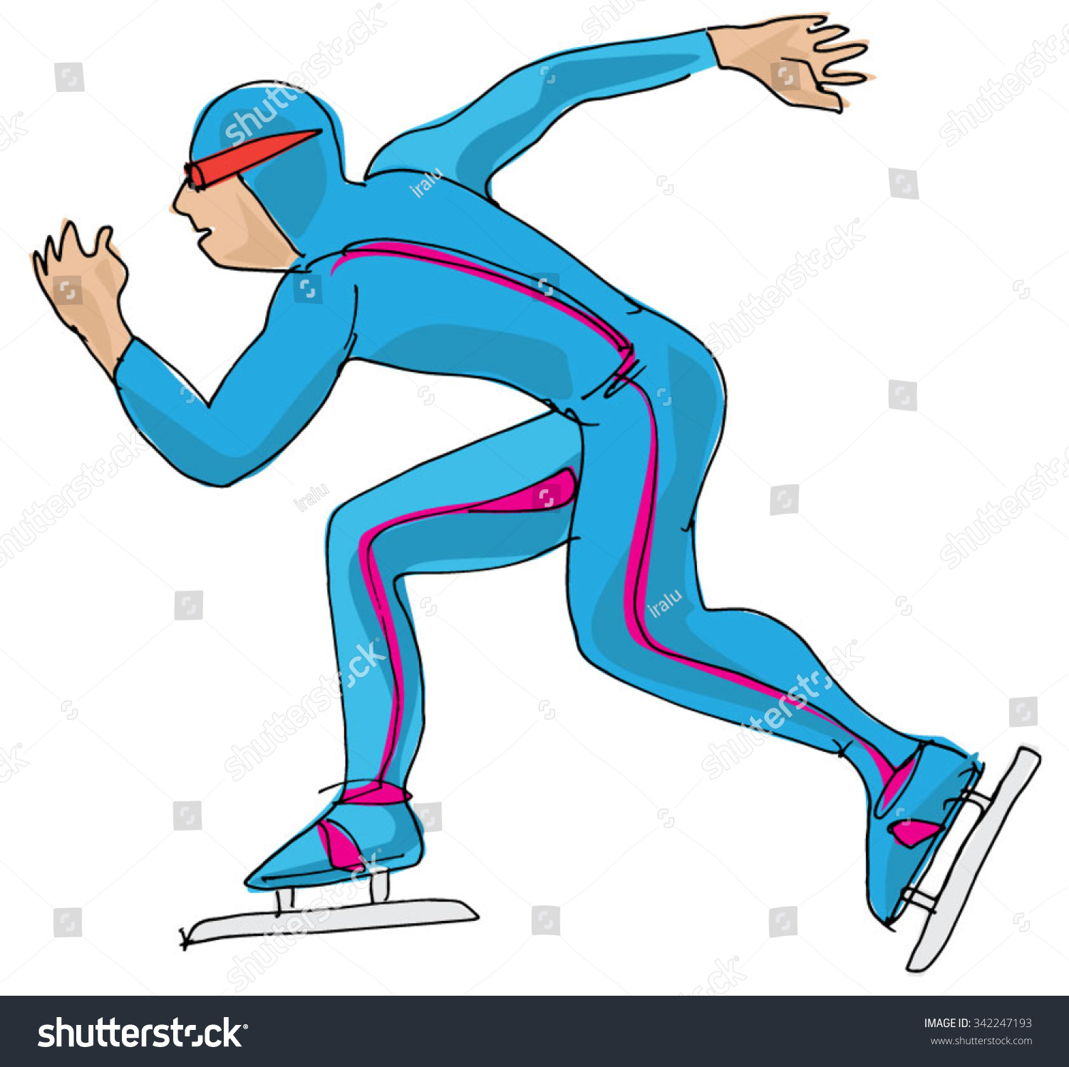 Speed Skating Cartoon Stock Vector 342247193 - Shutterstock