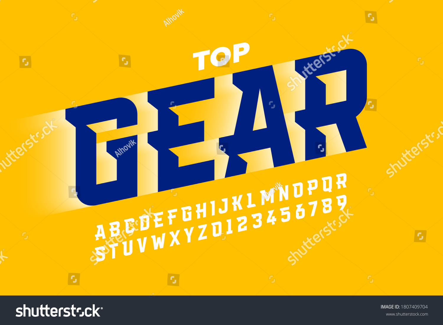SVG of Speed sport style modern font, alphabet and numbers vector illustration svg
